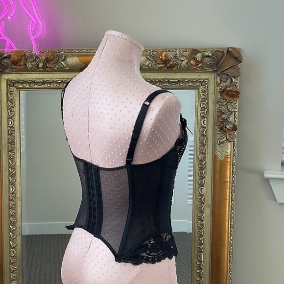 Y2k Chantal Thomass for Victoria Secrect 2005 Vintage Corset Top Size 34C Black - Picture 2 of 3
